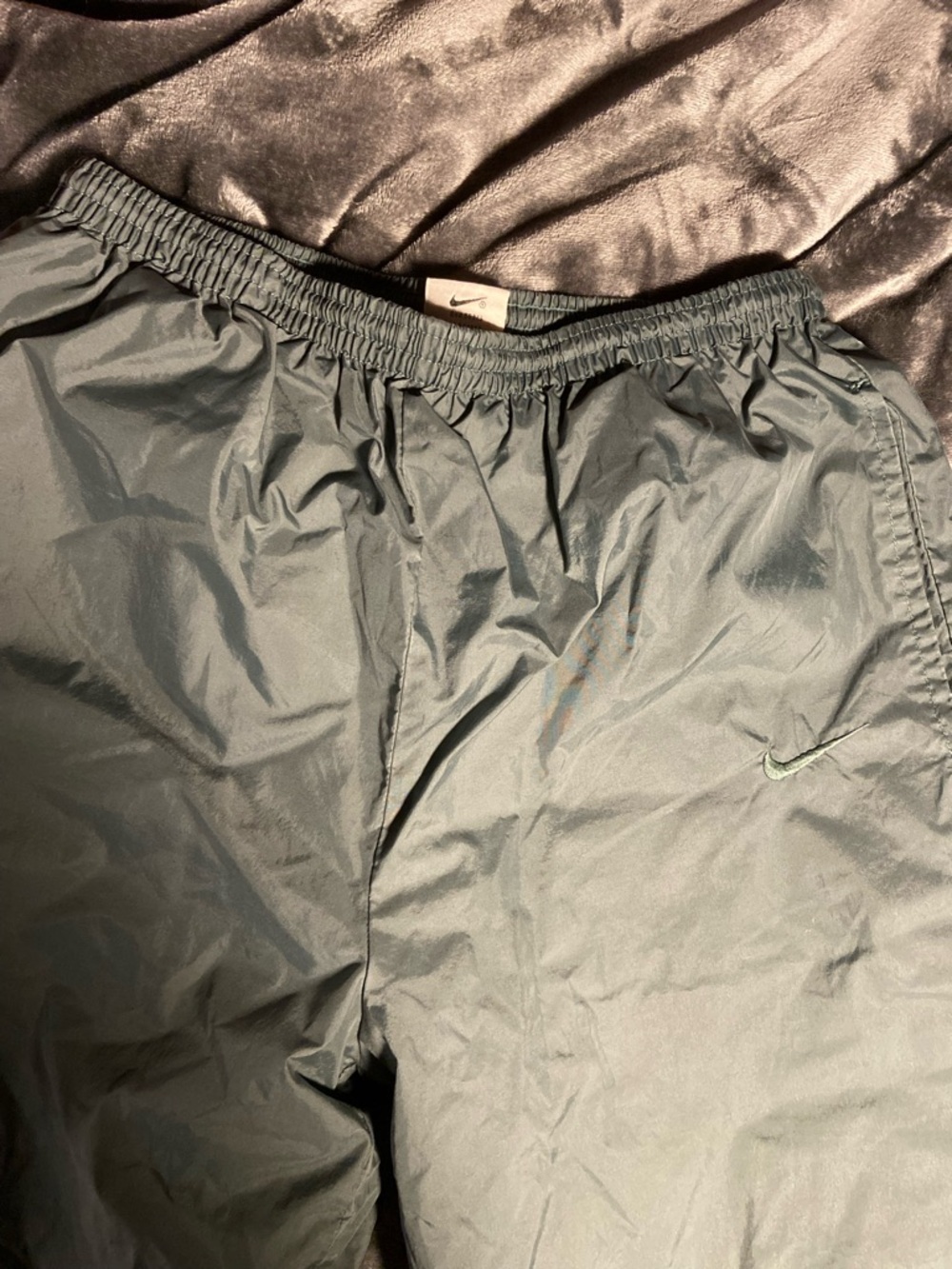 Nike Men's Green Gray Elastic-Waist Joggers